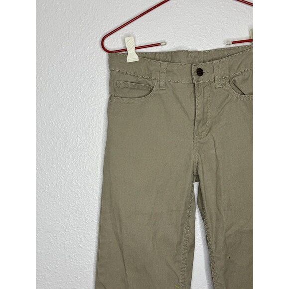 Carhartt Pants Boys Size 12 Tan Canvas Workwear Khaki Adjustable Distressed - Picture 3 of 16